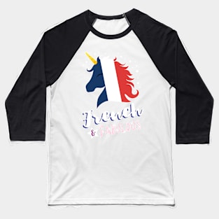 French & Fabulous Unicorn Baseball T-Shirt